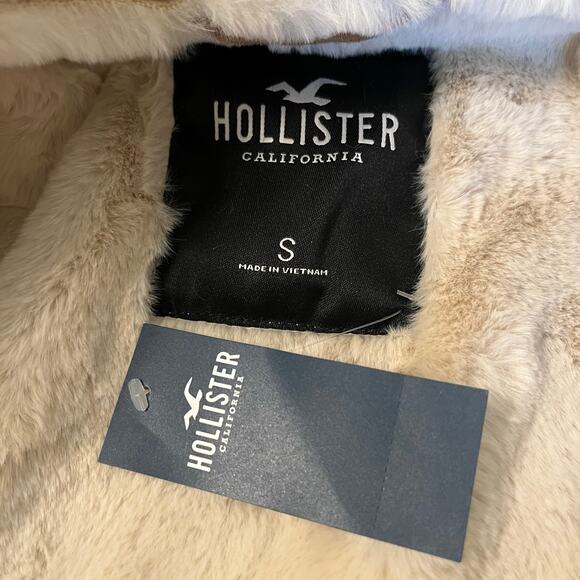 Hollister Faux Suede/Fur Coat in Tan Size Small - Picture 5 of 7